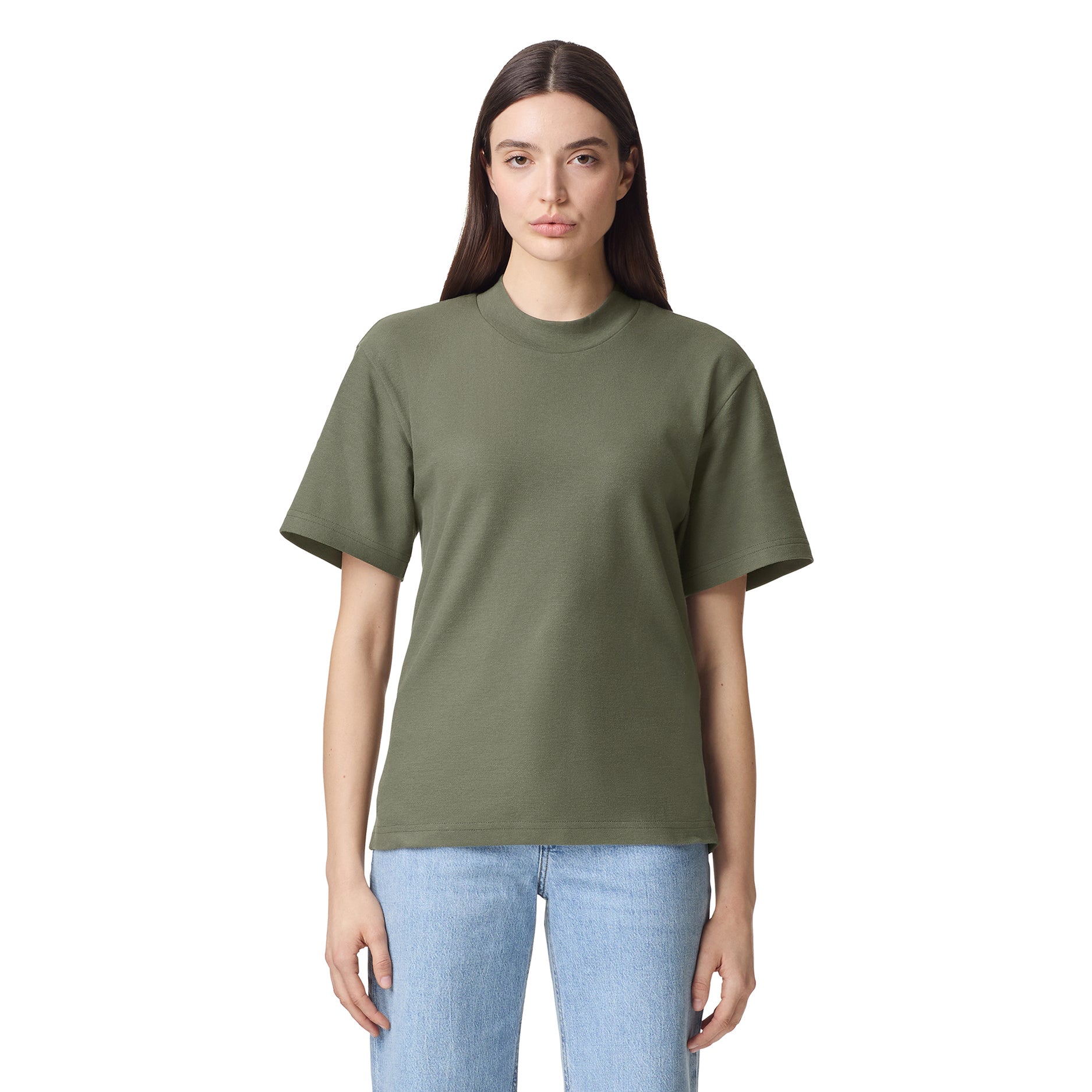 Unisex Pique Mockneck